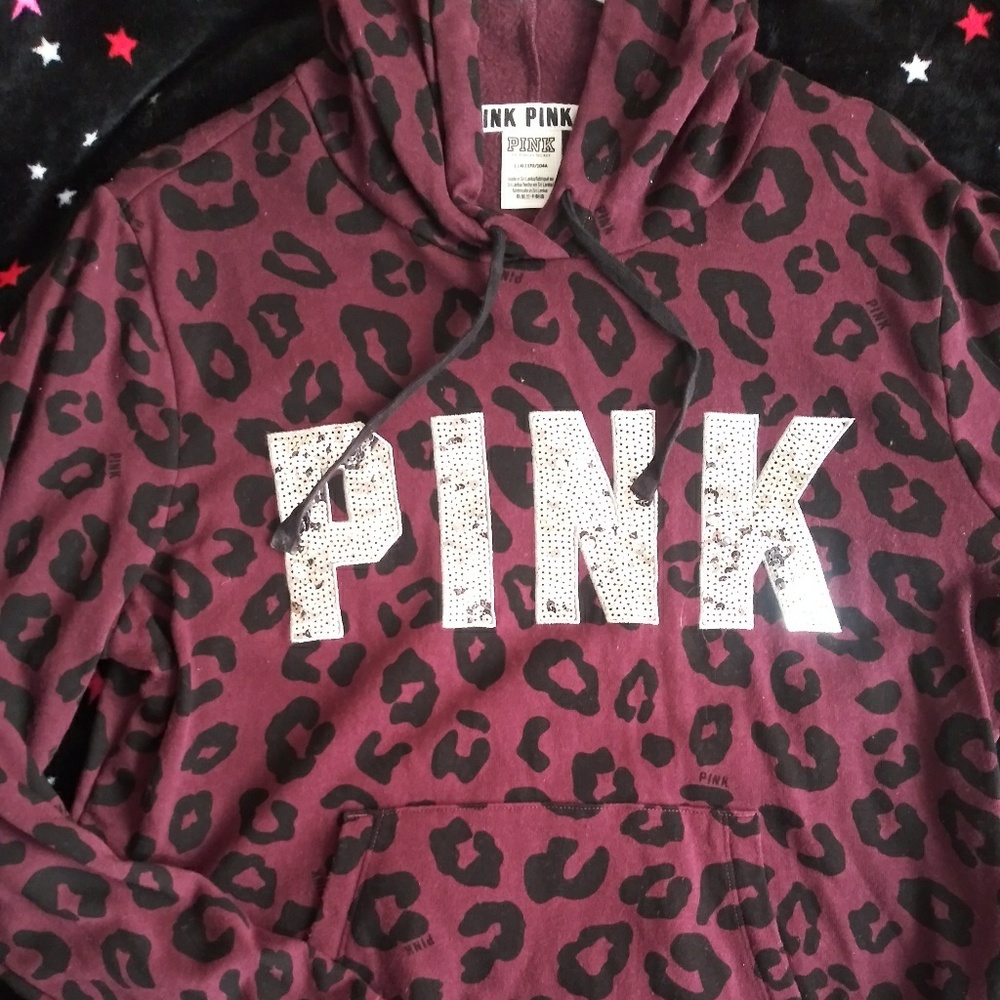 PINK Victoria's Secret Bling Leopard Hoodie